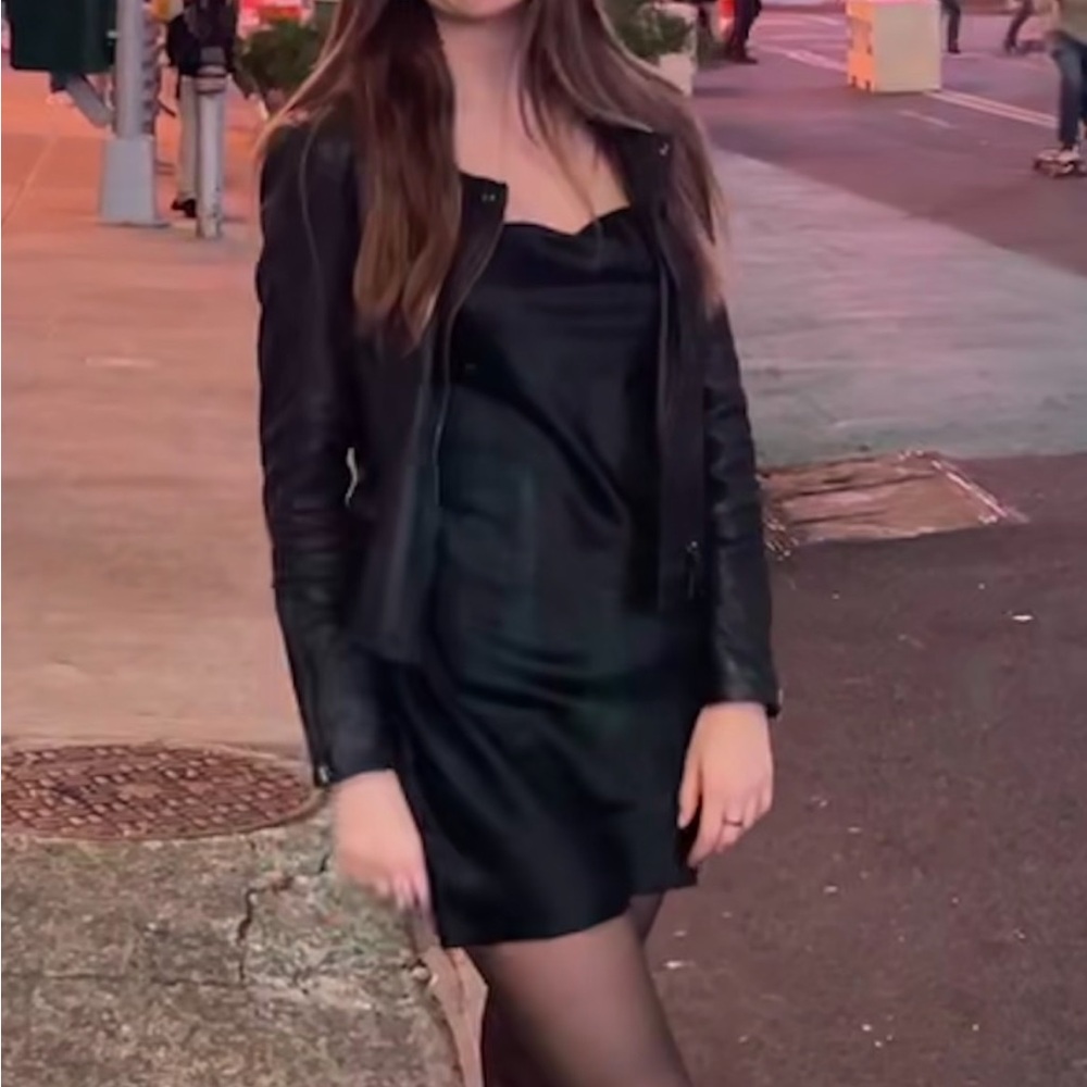 Elegant black slip dress